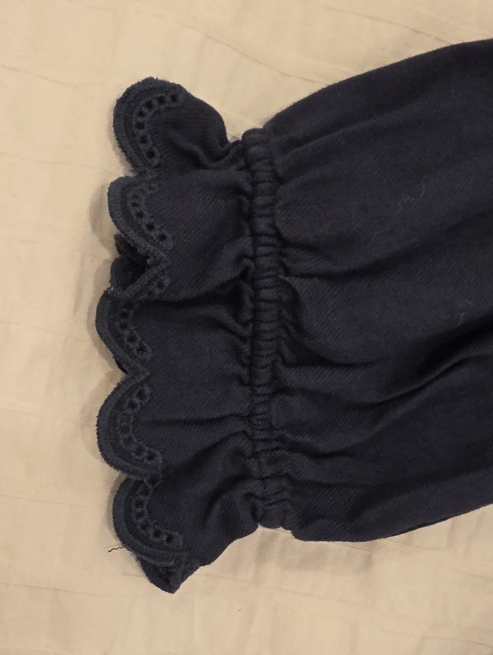 ba&sh Women's Navy Ruffled Collar Top - Picture 5 of 8